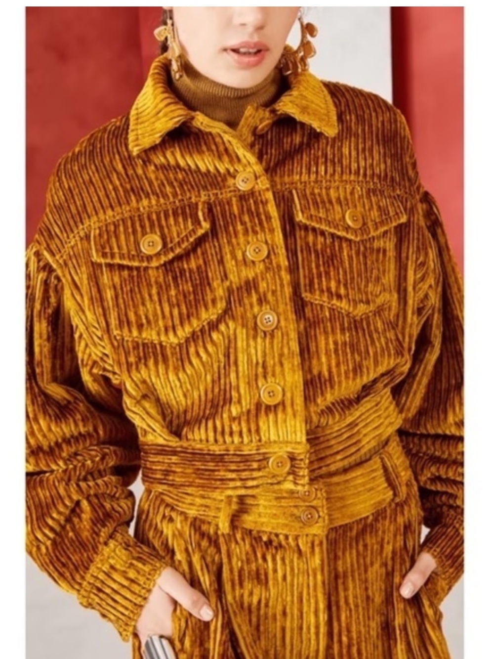 Ulla Johnson Brooks Corduroy Soft Gold Button Jacket